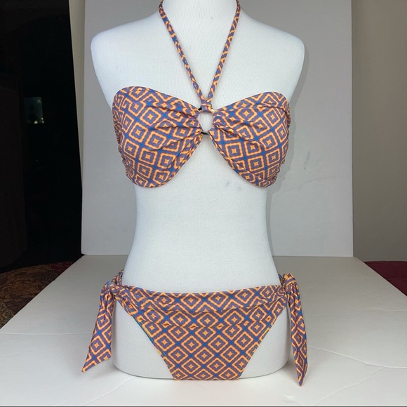 KORAL Swim Bikini Set Bandeau Top Tie Bottom S - Picture 17 of 17